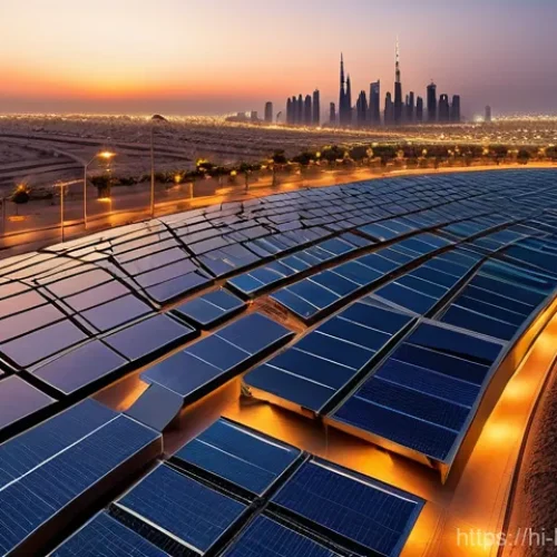 Home 29 쿠웨이트의 경제 자유화 사례 - **Prompt:** A panoramic, high-angle shot of a vibrant, futuristic Kuwaiti cityscape at dawn, bathed ...