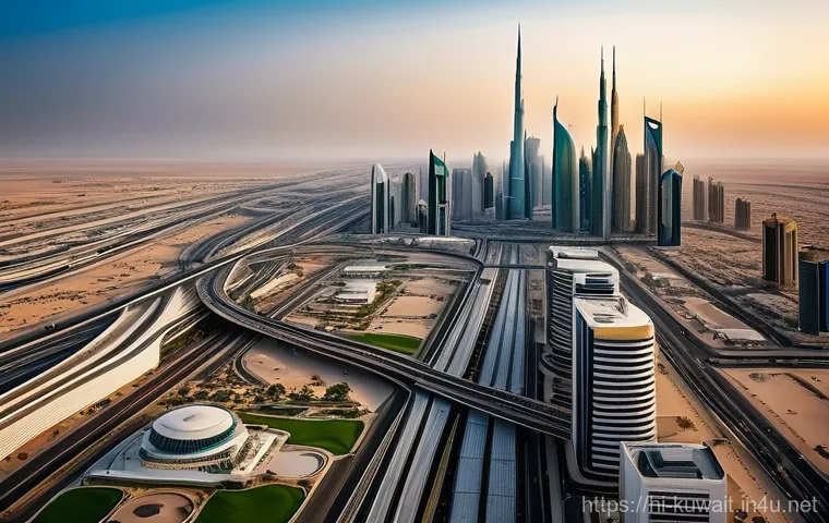 쿠웨이트 원유 수출국으로서의 위치 - Oil-Fueled Prosperity and Modern Kuwaiti Life**

A highly detailed, realistic image of a bustling, m...